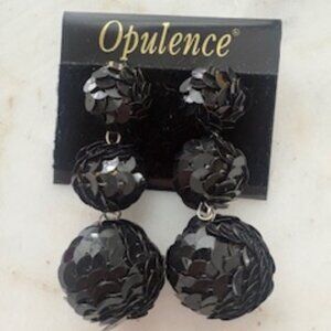 Opulence black sequins dangle earrings